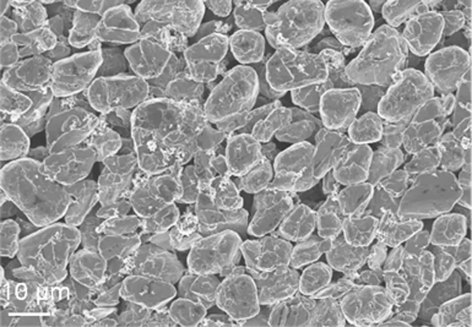 battery electrode compounds SEM picture graphite particles liquid