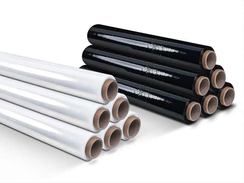 Black and white foil or film rolls from a calender / calender processing system