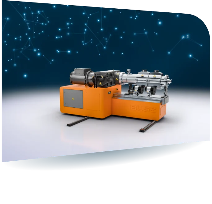 BUSS Austragsschnecke CSS-F mit lösbarem Flanschanbau. Präziser Druckaufbau und sicherer Produktaustrag.