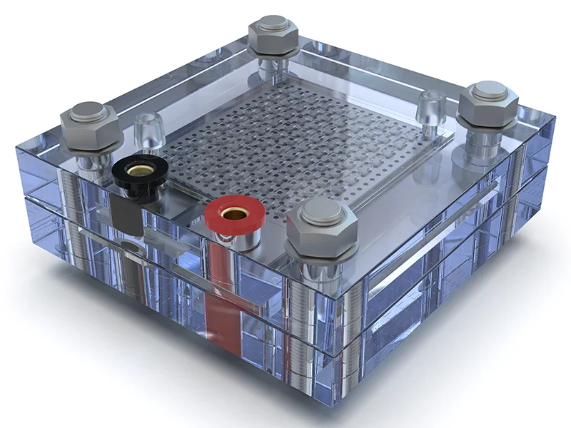 Brennstoffzelle aus hochleitfähigen Compounds, die auf einer BUSS Compoundieranlage produziert werden