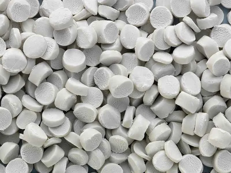 Grey HFFR cable compound granulate manufactured using BUSS compounding technology