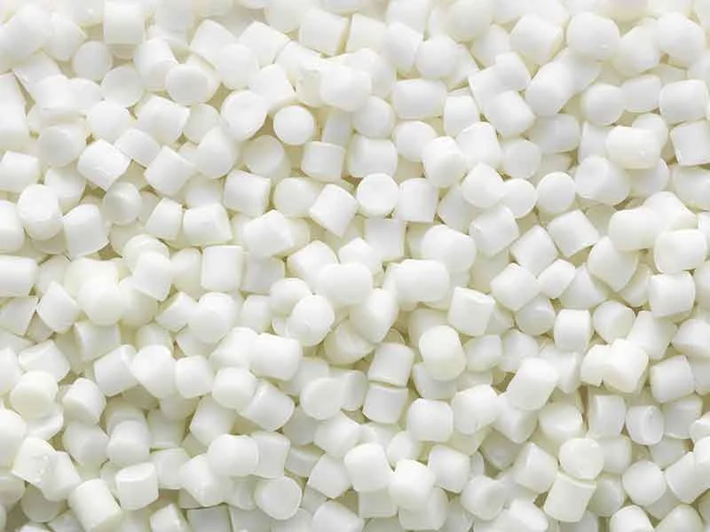 White HFFR cable compound raw mixture from a BUSS compounder