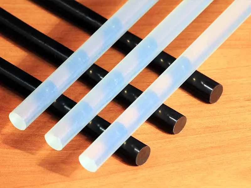Black and white hot glue strips.