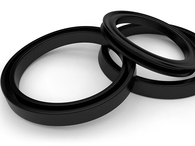 Black sealing rings from rubber compounds