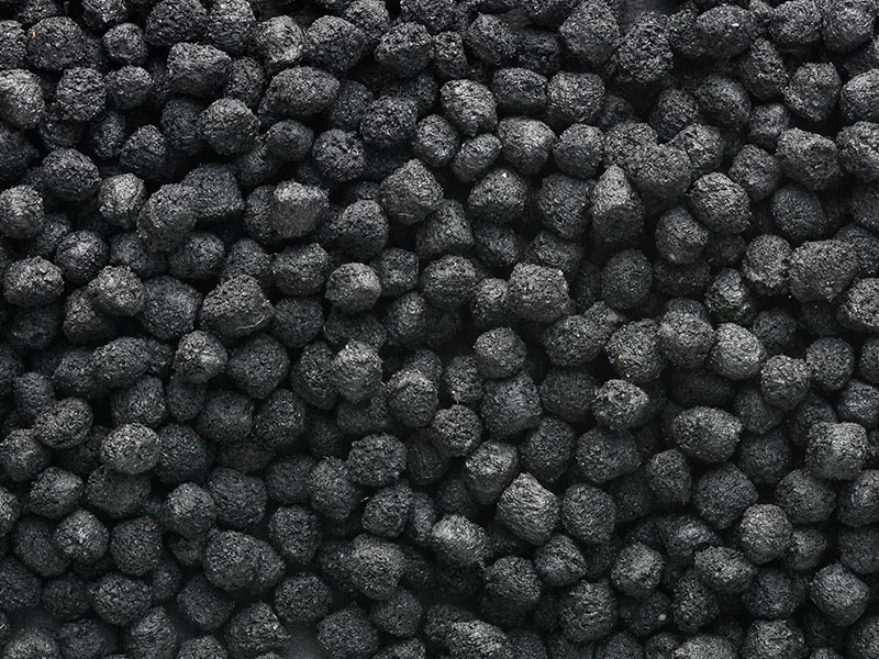 Black granules from rubber compounds, manufactured using modern compounding technology